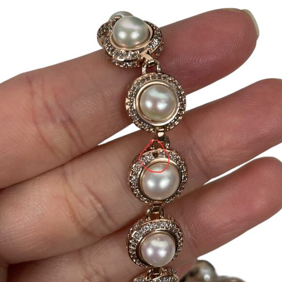 Eddie Borgo Freshwater Pearl Necklace & Bracelet 2pc Set Rose Gold - Picture 7 of 16